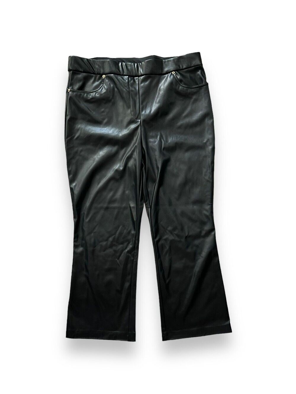 Michael Kors Black Faux Leather Pull-On Pants XL Vegan